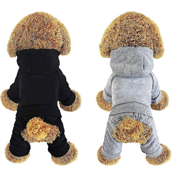 Dog Hoodie, Pet Jumpsuit Fleece Sweatshirt with Buttons, Dog Clothes, Dog Cold Weather Coats, Dog Pajamas, Winter Warm Cotton Puppy Hoodie 4 Legs Dog Clothes for Small Medium Large Dogs Cats Boy Girl